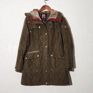 1 Madison Expedition Women's Zipped Faux Fur Lined Hood Winter Jacket Size Small